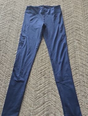 Navy Blue High-Waist Fleece Lined Leggings